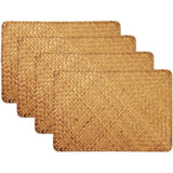 Placemats antislip zeegras rotan placemats eettafel hittebestendig geweven Kerstmis placemats isolatie (4 stuks)