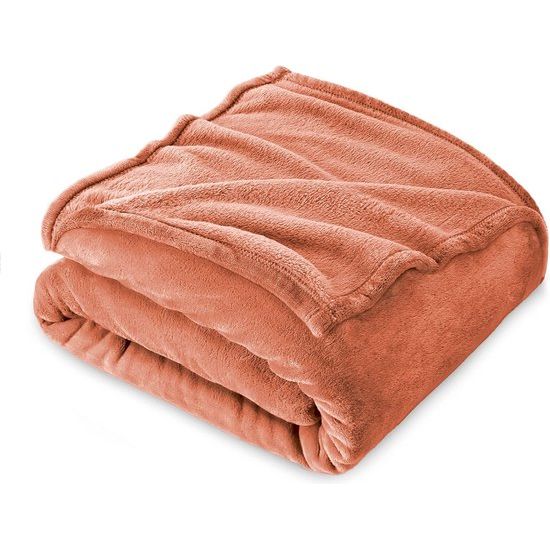 Knuffelige, donzige deken, 160 x 210 cm, XL fleece bank- en bankdekens, superzacht, als banksprei, oranje