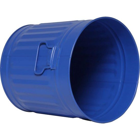 Retro Vintage Metalen Bak met Handgrepen Asemmer Wasmand Blauw Diameter 21 cm Hoogte 21,5 cm Inhoud 7 Liter