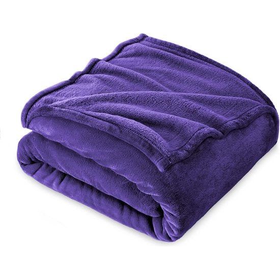Knuffelige, donzige deken, 210 x 240 cm, XXL fleece bank- en bankdekens, superzacht, als banksprei, paars 2
