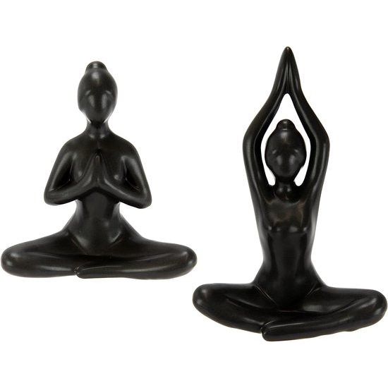 Yoga figuur vrouw meditatie decoratief figuur deco pilates yoga dame yogabiguur yogasculptuur dame meditatie beeld ornament mensenfiguur decoratief element motief om te versieren cadeau-idee keramisch figuur cadeau