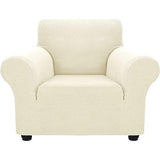 Bankhoes 1-zits - Stoel Sofa Cover - Elastic Stretch Spandex Hoes - Antislip Wasbare Protector en Cover met armleuningen - Beige