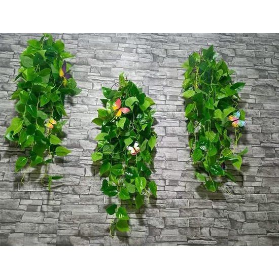 2 Pieces Artificial Hanging Plants, Artificial Flowers Like Real Ivy Plants Green Decoration for Garden, Wedding, Balcony, Hanging Baskets, Artificial Plants, YT-66