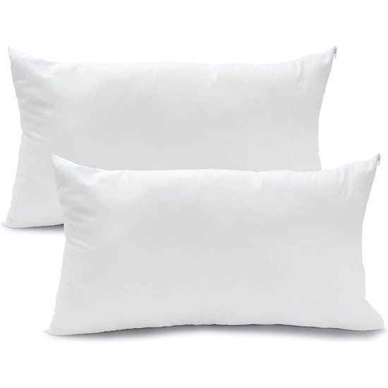 Kussen voor bed 40 x 80 cm Hoofdkussen set van 2 binnenkussens hypoallergene anti-mijt zachte kussenvulling met kussensloop katoen en polyester. Afneembaar en wasbaar slaapkussen voor in huis/hotel