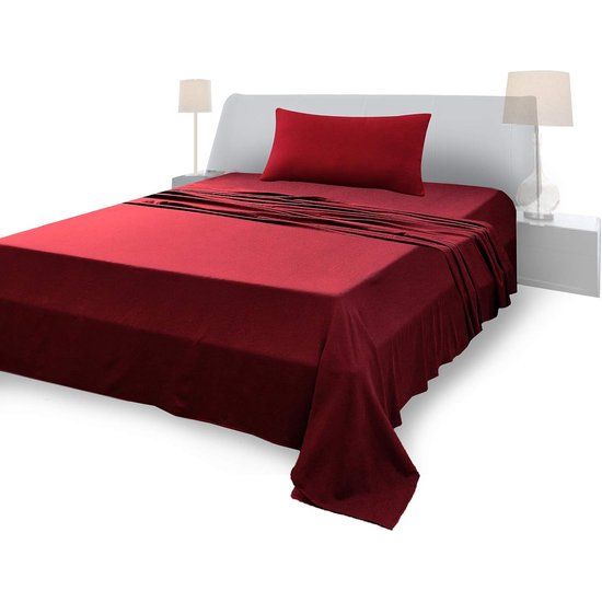 Eenpersoons dekbedovertrekset 100% katoen Eenpersoons hoeslaken 120 x 200 cm Bovenlaken 250 x 280 cm 1 kussensloop 50 x 80 cm Roze