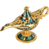Aladdin Lamp, Metal Carved Hollow Legend Lamp Hollow Aladdin Magic Genie Light Desired Pot Decoration