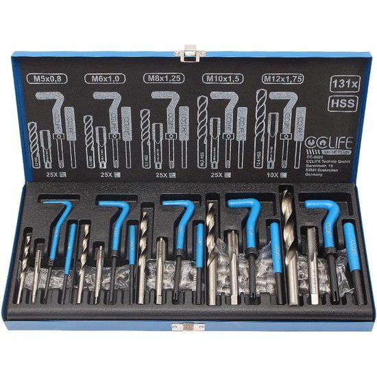 reparatieset voor deelschroeven met M5 M6 M8 M10 M12 / sleeve inserts