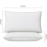 Kussen 45x74 set van 2, 2200 g (1100 g x 2) in hoogte verstelbaar kussen rechthoekig slaapkussen wit bedkussen met rits wasbare kussensloop