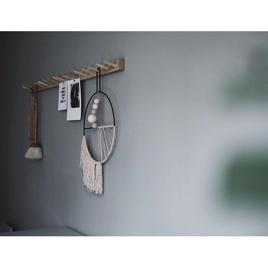 Wandkrans, metalen ring, eucalyptuskrans, krans, handdoekhouder en tijdschriftenhouder, zwart, wanddecoratie, deurdecoratie, S (30 x 40 cm)