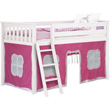 Gordijn, stof, roze en wit