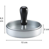 Burgerpers, aluminium, diameter 12 cm, hamburgerpers, 4 hamburgerspiesen en 60 vellen scheidingspapier, anti-hechting, hamburgerpers, hamburgerpers,