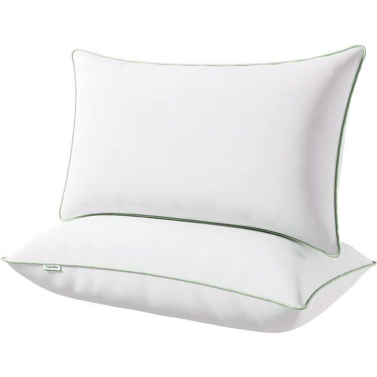 Kussen 45x74 set van 2, 2200 g (1100 g x 2) in hoogte verstelbaar kussen rechthoekig slaapkussen wit bedkussen met rits wasbare kussensloop