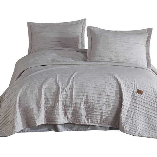 220 x 240 cm en 2 kussenlussen 50 x 70 cm, sprei, sprei, jacquard stof wonen, zacht en modern, grijs