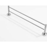 Badkamerhanddoekhouder, 40 cm, dubbele arm, geborsteld nikkel, handdoekring, roestvrij staal, voor wandbevestiging