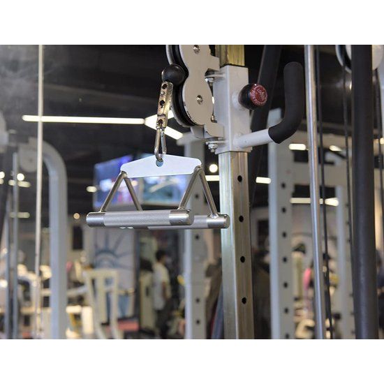 Multigym handgrepen roeihandgreep triceps touw lat pull bar 100cm/120cm triceps handvatten parallelle handgrepen bevestiging kabeltrek fitness accessoires