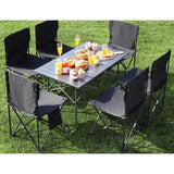 Campingklapstoel, campingstoel, high-performance gazonstoel met koeltassenondersteuning, 150 kg, stalen frame, inklapbare vissersstoel (zwart)