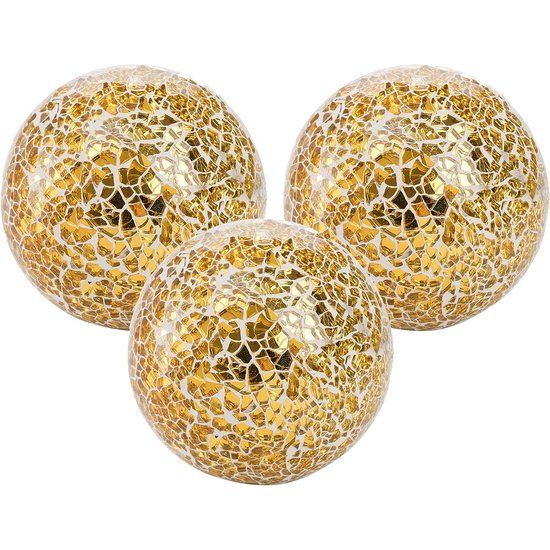 Set van 3 decoratieve ballen 4" decoratieve glazen ballen mozaïek ballen voor vazen ​​kommen tafel centerpieces decoraties ornamenten voor thuis feest mantel vakantie
