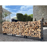 Metalen brandhoutrek antraciet 272 x 25 x 95 cm tuin haardhoutrek 1,0 m³ / 1,5 SRM stapelhulp