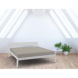 Hoeslaken schuin 35cm, microvezel, grijs, dubbel