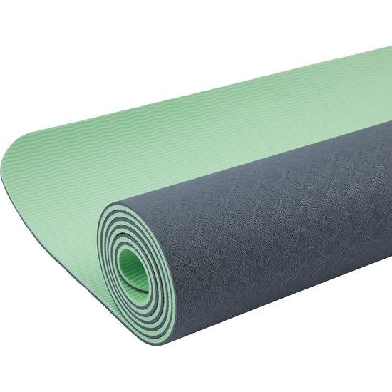 Yogamat met draagriem, TPE fitnessmat, antislip, milieuvriendelijke oefenmat, sportmat voor yoga, pilates en thuistraining, 183 x 61 x 0,6 cm