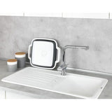 Foldable afwasbak met integrated aftapplug en handgrepen voor easy transport, space-saving opslag, 8 liter, (B x H x D) 39 x 18 x 32,5, grijs/wit.