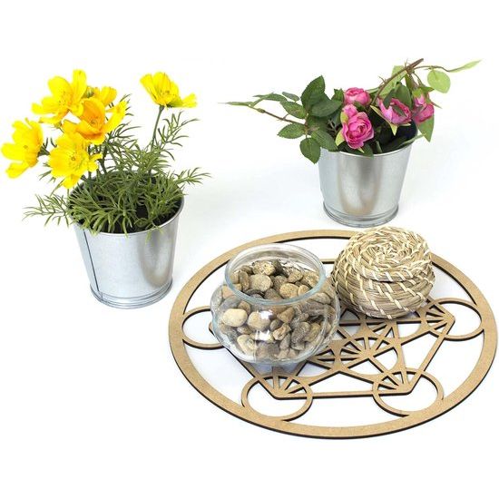 Metatron's kubus hangerfiguur van hout. Spirituele decoratie, boho vintage muurdecoratie, esoterische geschenken, wanddecoratie voor de woonkamer, houten zen meditatie slaapkamerdecoratie, niet-metaal (Metatron's Cube, MDF).