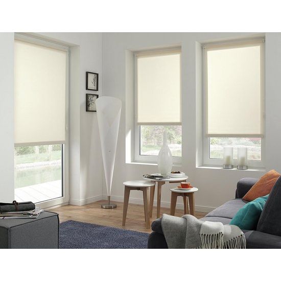 Rolgordijn zonder boren, voor het lijmen van klemmen, opdoor Zichtig, privacy, zonweringbescherming, incl. Montage-onderdelen, EASYFIX, zuiver wit, 75 x 150 cm (B x H)