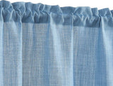 Vitrage bistrogordijn linnenlook raamgordijn gordijn gaas sjaals vitrage halftransparant raamgordijn keuken woonkamer landhuis set van 2 63 B x 60 H (cm) blauw