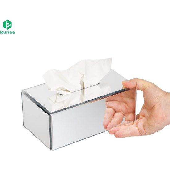 Zakdoekdoos - Elegant spiegelacrylglasontwerp - 23,5 x 13,5 x 9,5 cm - Doos voor cosmetische tissues