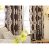 Set van 2 geometrische moderne gordijnen voor de woonkamer (245 x 140 cm, bruin)