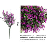 12 Bundles Artificial Lavender Flowers Artificial Flowers Red Lotus Bushes Fake Plant Artificial Shrubs Plastic Flowers Decoration Indoor for Home Garden Window Porch Flowers Arrangement Wedding