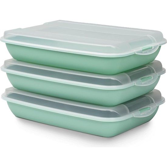 Stapelbare voedselbox en worstbox, set van 3, koelkastworstbox van kunststof