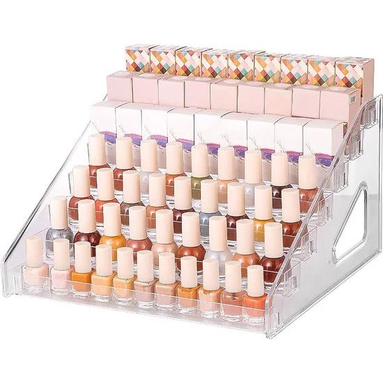 7 lagen nagellakhouder, transparante acryl nagellak-organizer, nagellak-display, standaard voor parfum, cosmetica, huidverzorgingsproducten (31 x 31 x 25 cm)