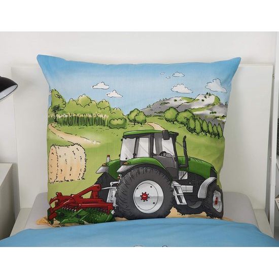 Collection Beddengoedset, tractor-omkeerbaar motief, kussensloop 80 x 80 cm, dekbedovertrek 135 x 200 cm met knoopsluiting, katoen/flanel