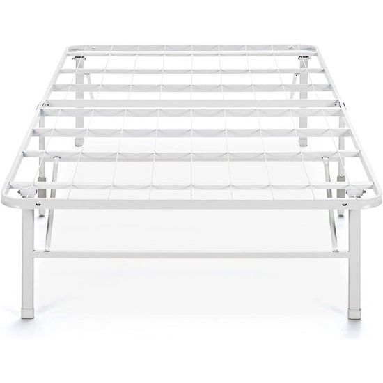 Lattenbodem, 35 cm, zonder montage, metalen bedframe, eenvoudige montage, opbergruimte onder het bed, 100 x 200 cm, wit