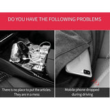 Autostoel Gap Filler Multifunctionele Autostoel Organizer Console Zijvak Opbergdoos met bekerhouder Verbeterde Organizer Tussen Voorstoelen 1pc (Zwart)