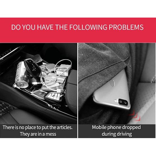 Autostoel Gap Filler Multifunctionele Autostoel Organizer Console Zijvak Opbergdoos met bekerhouder Verbeterde Organizer Tussen Voorstoelen 1pc (Zwart)