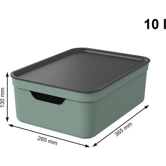 Set van 3 opbergdozen 10L met deksel