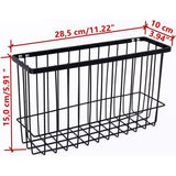 Easygood Opbergmand voor kast, set van 2 opbergmanden, wandmontage met zelfklevende pads, zwart (2 stuks)