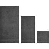 Handdoekenset van 100% biologisch katoen, hoge kwaliteit, zacht en zeer absorberend, sneldrogend, Oeko-Tex Made in Green & GOTS-gecertificeerd (2 badhanddoeken - 4 handdoeken, coal grey)