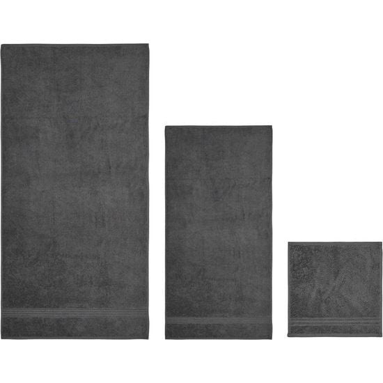 Handdoekenset van 100% biologisch katoen, hoge kwaliteit, zacht en zeer absorberend, sneldrogend, Oeko-Tex Made in Green & GOTS-gecertificeerd (2 badhanddoeken - 4 handdoeken, coal grey)