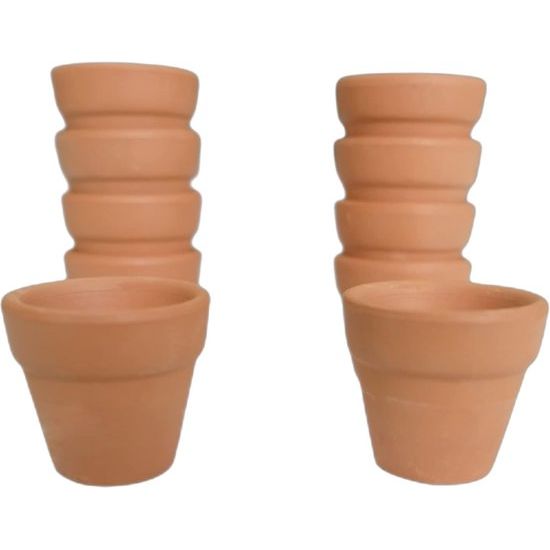 12 stuks terracotta vetplantenpotten, kleipotten, herbruikbare terracotta bloempotten, voor binnen en buiten, planten, handwerk, bruiloft (3 x 3 cm)