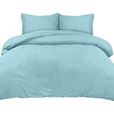 Beddengoed, 200 x 200 cm, microvezel dekbedovertrek 200 x 200 cm + 2 kussenslopen 50 x 75 cm, spa-blauw