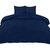 Beddengoedset - microvezel dekbedovertrek 260 x 240 cm + 2 kussenslopen 65 x 65 cm - marineblauw