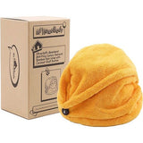 Haartuch Wrap | Luxus Anti-Frizz schnell trocknende Haartrockner Turban | Ultra weich und schnell trocknend saugfähige Bambusfaser mit Kokosnussschalen-Knopf – Mango