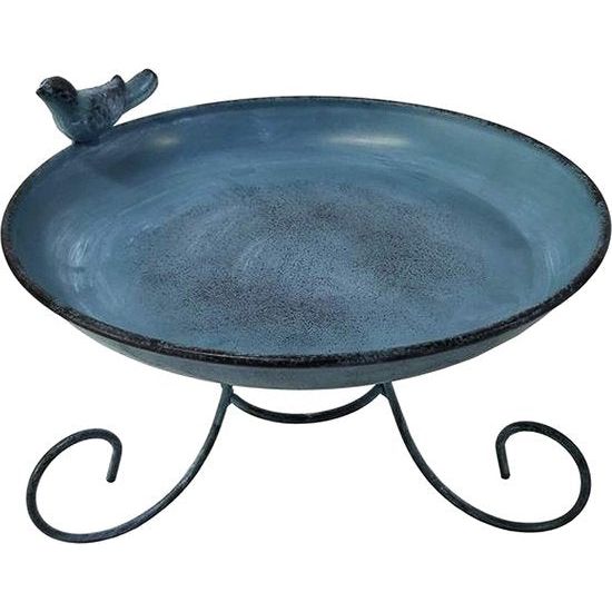 Natura Namib Wild Bird vogelbad, diameter 21,5 cm, hoogte 15,5 cm, metaal, donkerblauw