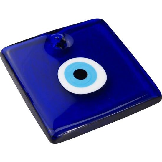 XXL Nazar Boncuk 14,5 x 14,5 x 2 cm - Turkse Oog - Muurhanger Vierkant voor huizen, winkels, enz., Blauw