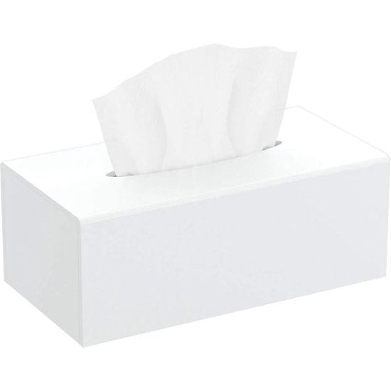 Cosmetische doekdoos, 25,0 x 13,0 x 9,0 cm, acryl, tissuedoos met magnetische afdekking voor eetkamer, badkamer, slaapkamer, auto, kantoor, wit