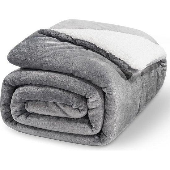 Knuffeldeken, pluizige bankdeken, dikke woondeken voor bank, fleece dekbed voor winter, wasbaar, fleecedeken, Tedi outdoor, 220 x 240 cm