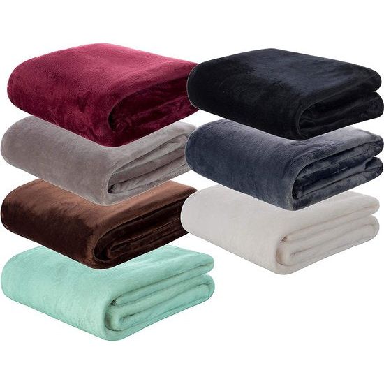 Brandsseller Flanellen deken Supersoft knuffeldeken dagdeken woondeken - uni - 180 x 220 cm (180 x 220 cm, mint)